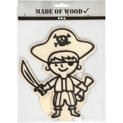 Figura aziendale creativa da decorare, pirata, h: 19 cm, 1 pezzo