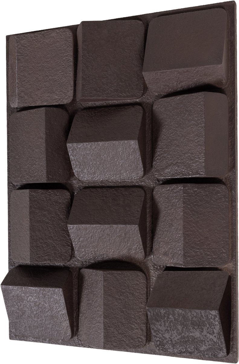 Decoración de pared Woodaxis axis - aspecto hormigón - marrón - 81x61x9