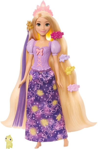Mattel Disney Princess Luminous Hair Rapunzel Fashion Doll - Muñeca mágica de moda para el cabello
