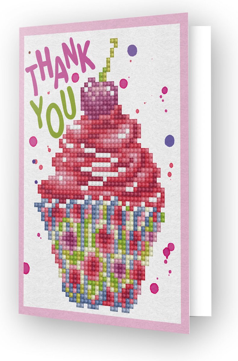 Diamond dotz® diamond dotz cup cake thank you wenskaart