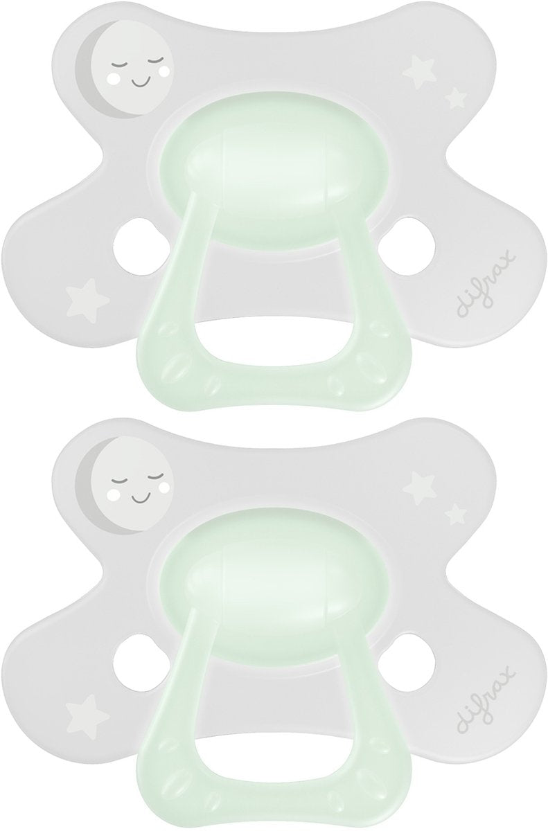 Difrax fopspeen natural - 18+ maanden - glow in the dark - 2 stuks