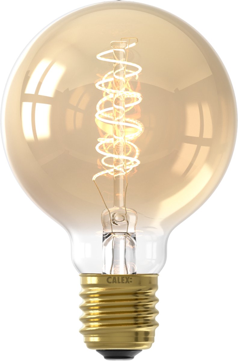 Calex filament led lamp - e27 - vintage lichtbron - 8cm - goud - warm wit licht - dimbaar