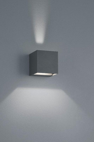 Trio adaja - wall lamp - anthracite - incl. 2x SMD 3 W - remote control - integrated dimmer - continuously adjustable light color - RGBW color changer - memory function - wiz - height adjustable - outdoor lighting - IP54