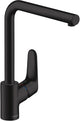 Hansgrohe focus m41 - miscelatore da cucina - comando monocomando - 280mm - nero opaco