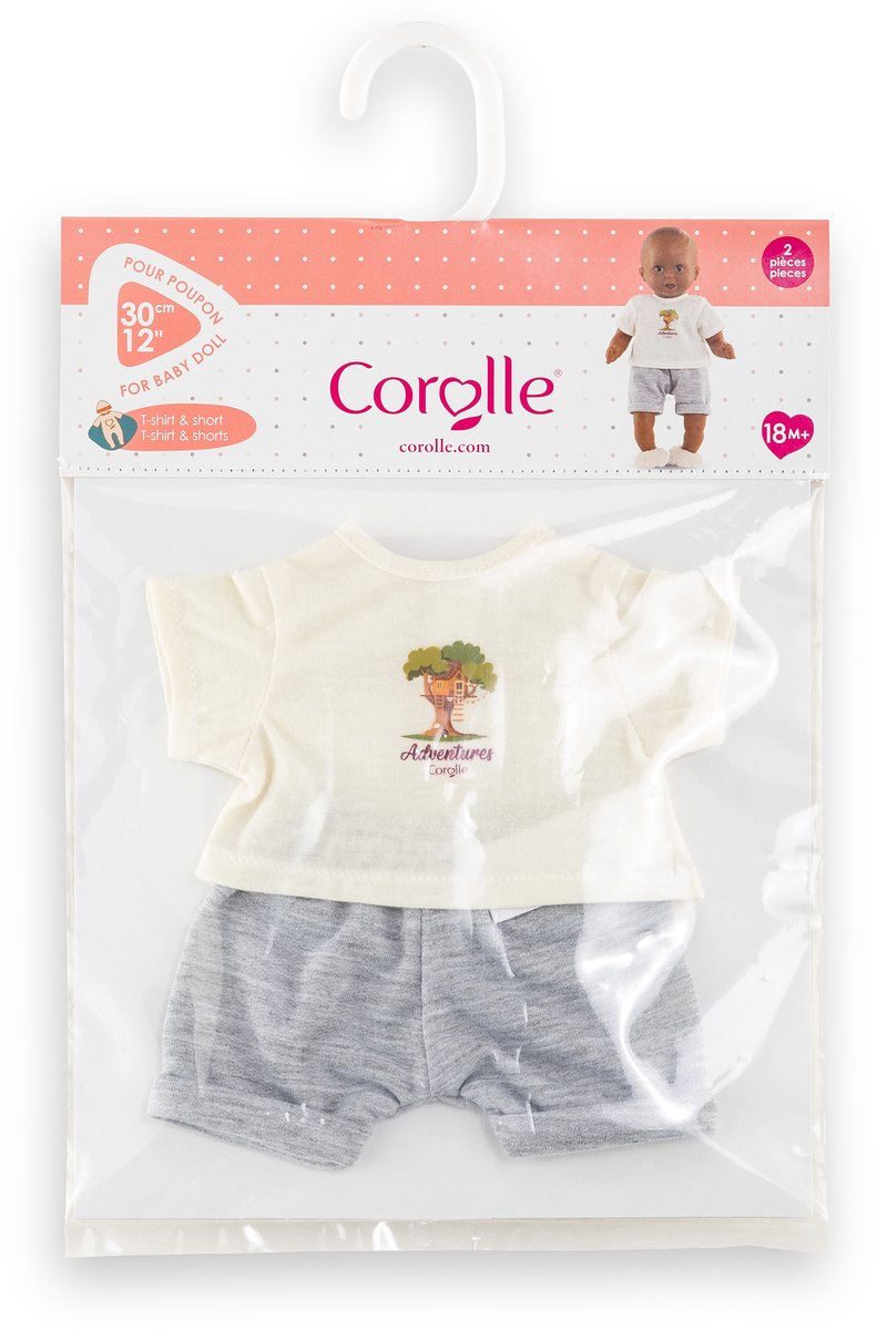T-shirt Corolle con pantaloncini piccolo esploratore - 30 cm