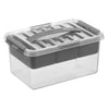 Caja de almacenamiento de la línea Q de SunWware con implementación de 6L Transparent Gray
