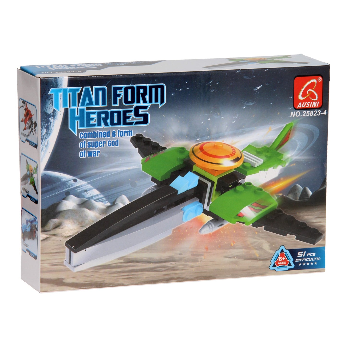 Juego de construcción Titan Heroes - verde espacial, 51 piezas.