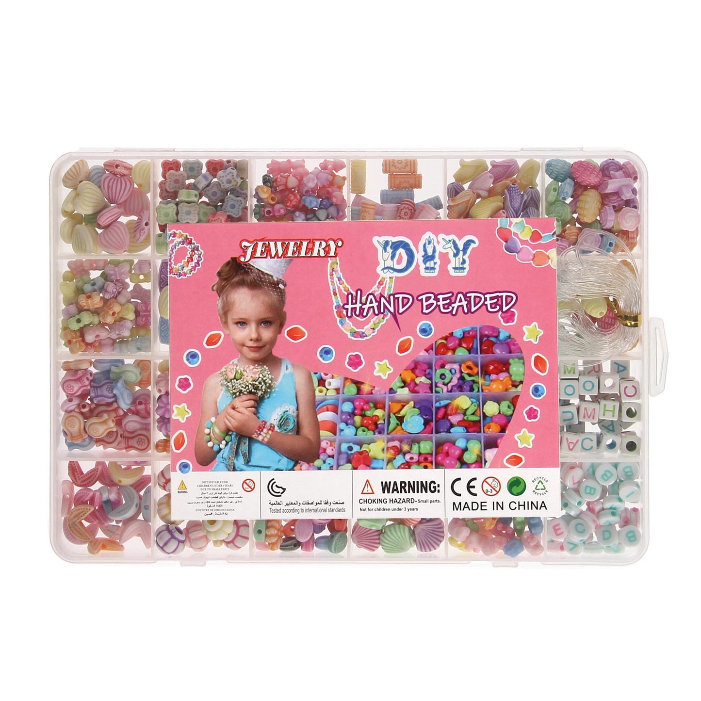 Cuentas en caja de almacenamiento de colores pastel