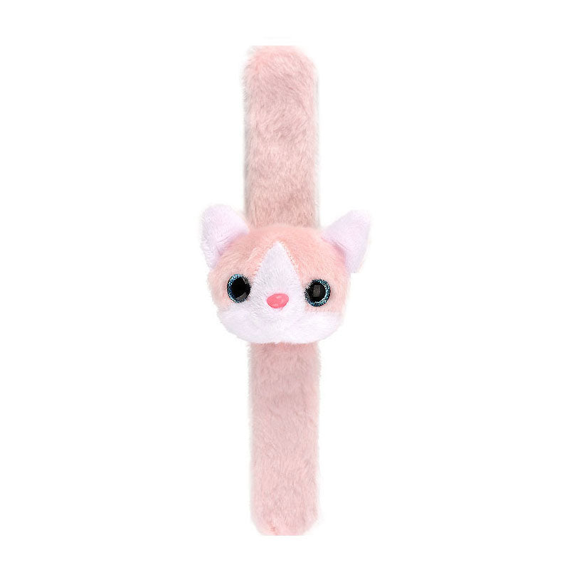 Bracciale pieghevole in peluche gattino rosa