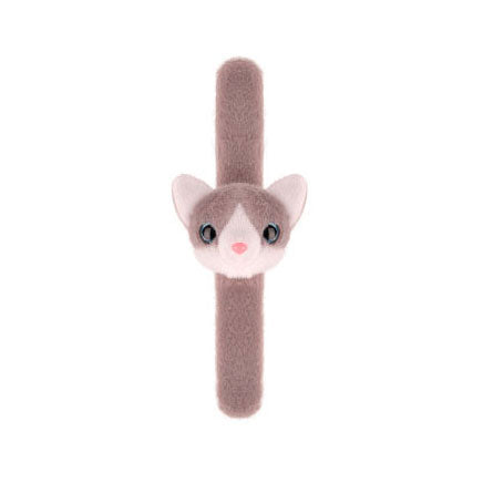 Pulsera plegable de peluche gatito gris
