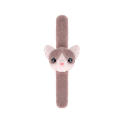 Pulsera plegable de peluche gatito gris