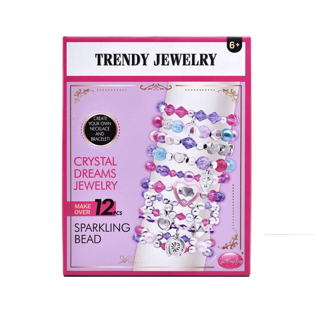Conjunto de joyas de moda con cuentas brillantes.