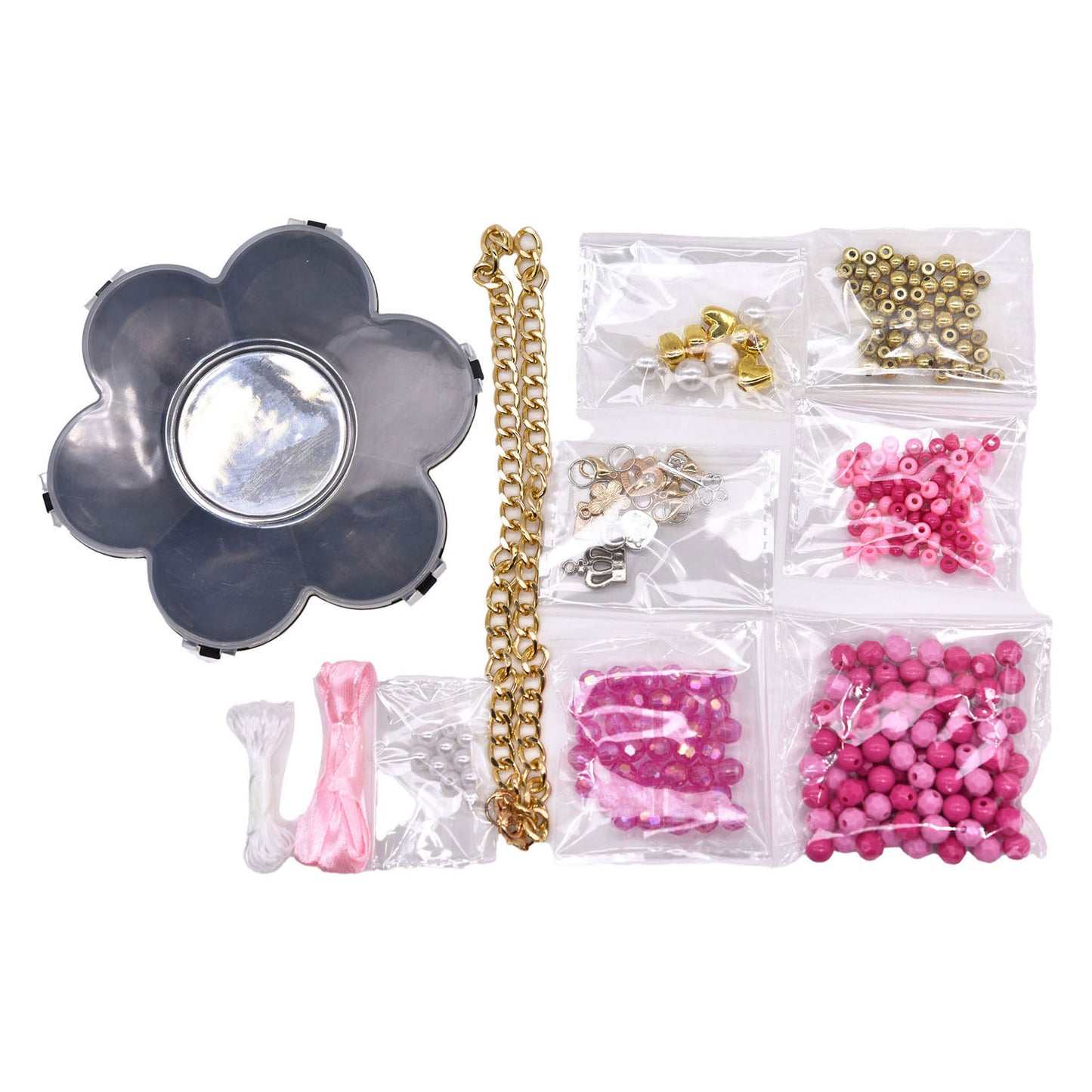 Set di gioielli alla moda con ciondoli a catena