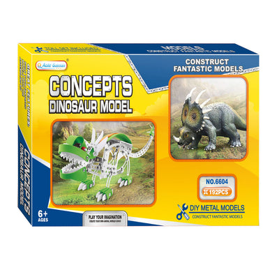 Set da costruzione in metallo dinosauro triceratopo