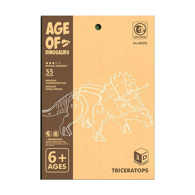 Kit di costruzione in legno triceratopo 3D