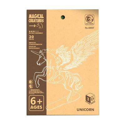 Kit di costruzione in legno Unicorno 3D con ali