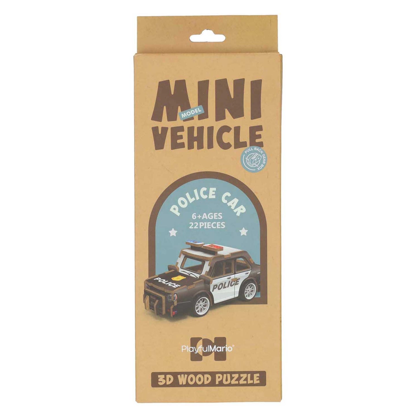 Kit de construcción de madera coche de policía 3D