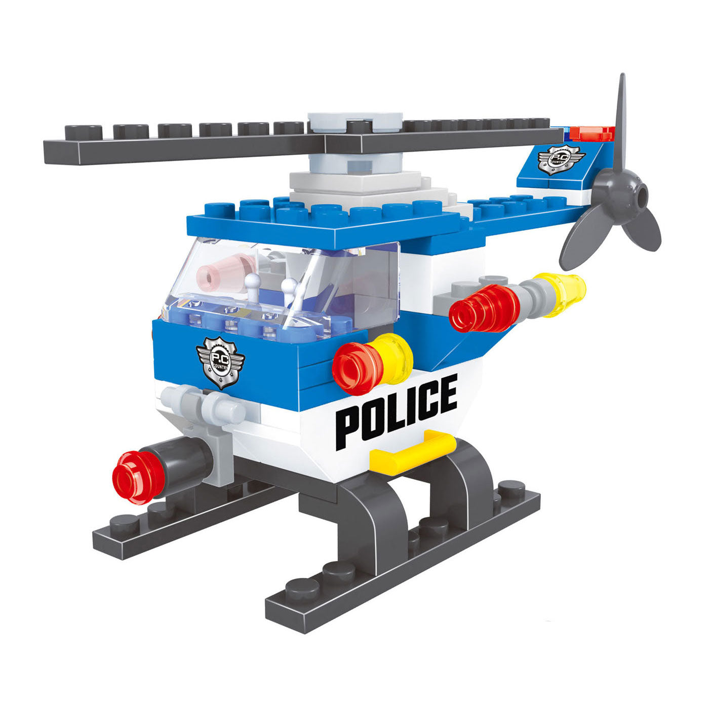 Set da costruzione per elicottero della polizia - 68 pezzi.