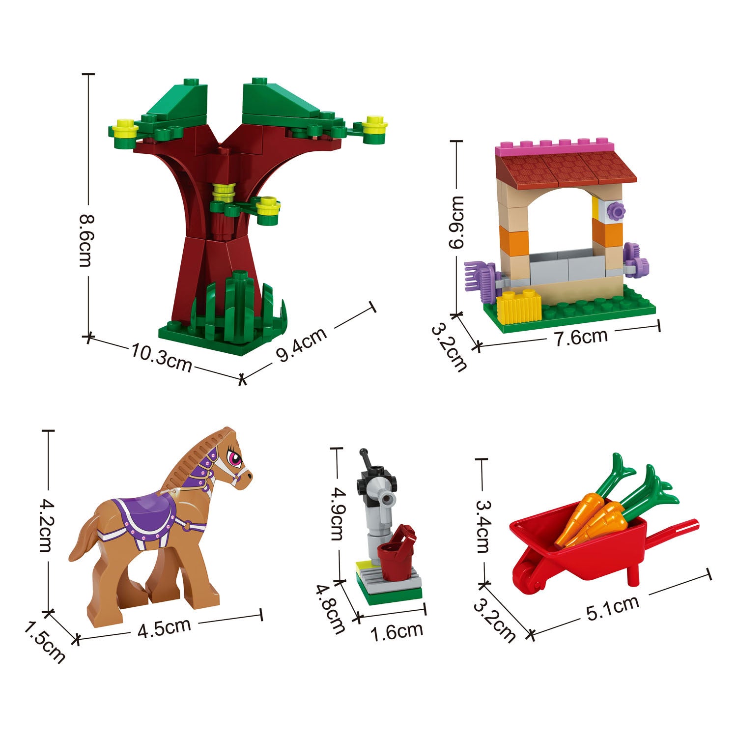 Set de construcción de granja de ponis - 79 piezas.