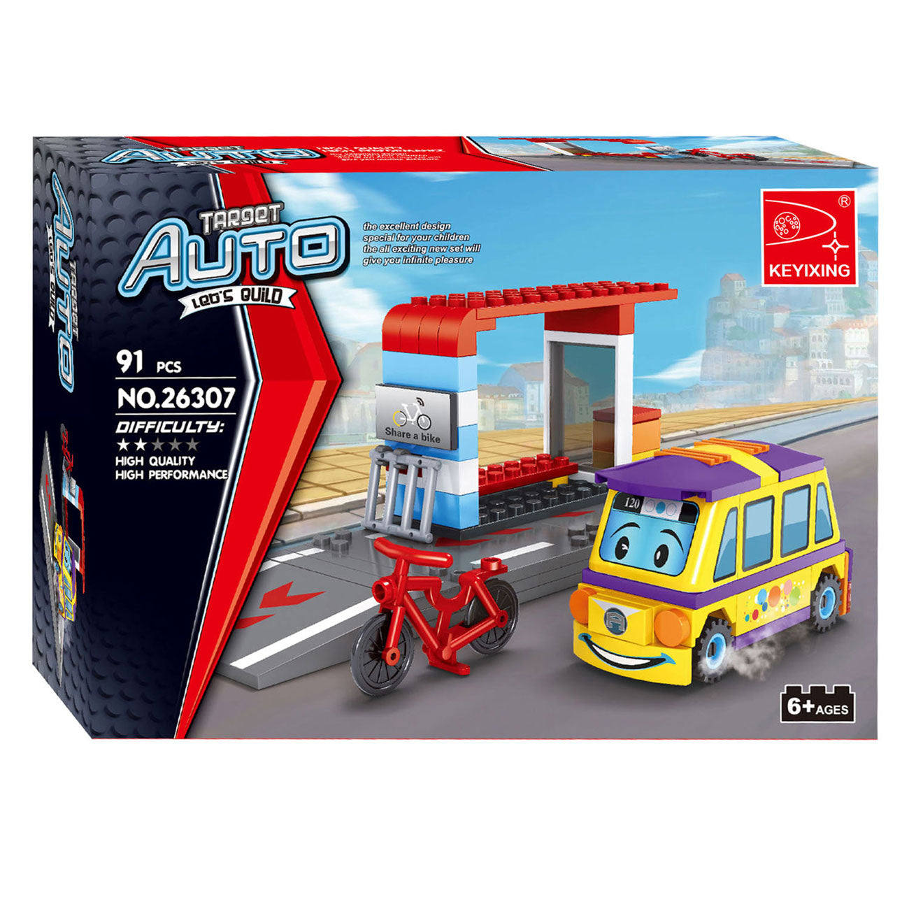 Juego de construcción de coches - 91 piezas.