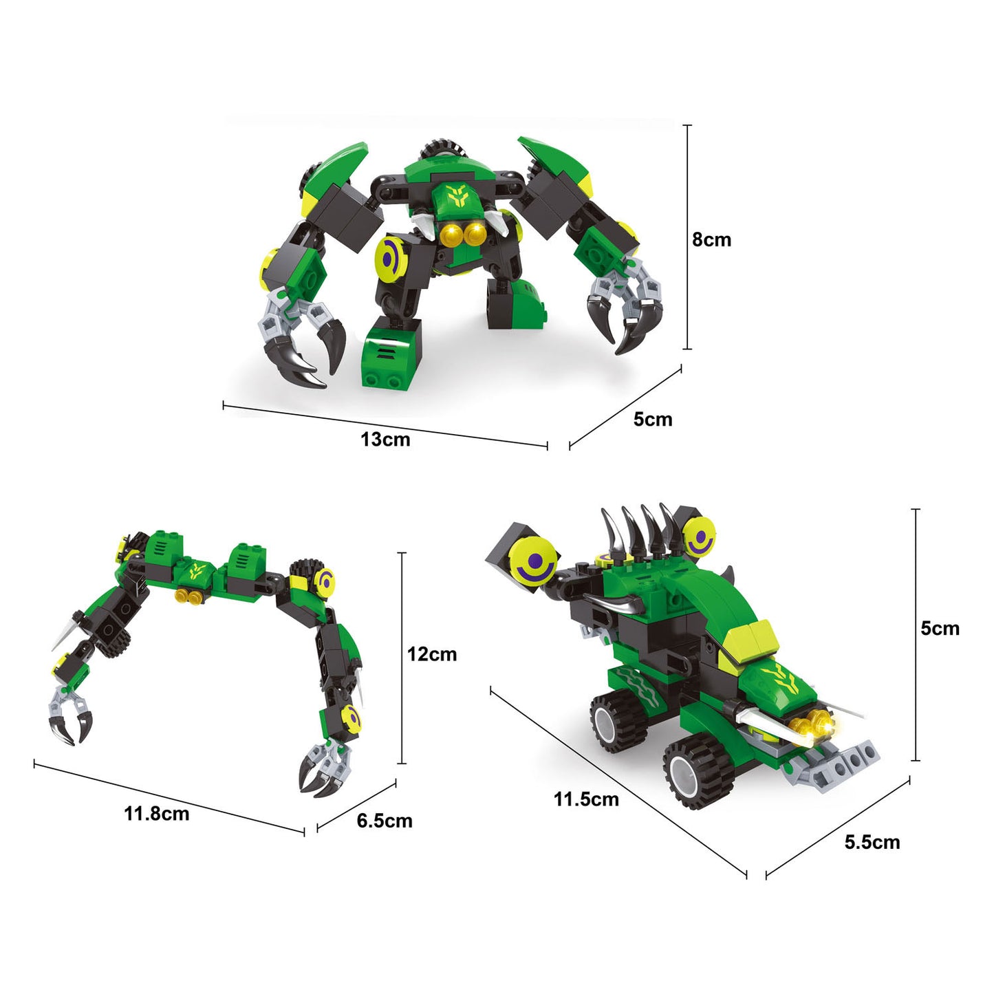 Set da costruzione Titan Transform Green - 76 pezzi.