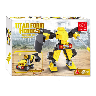 Juego de construcción de robot excavadora transformadora - 82 piezas.