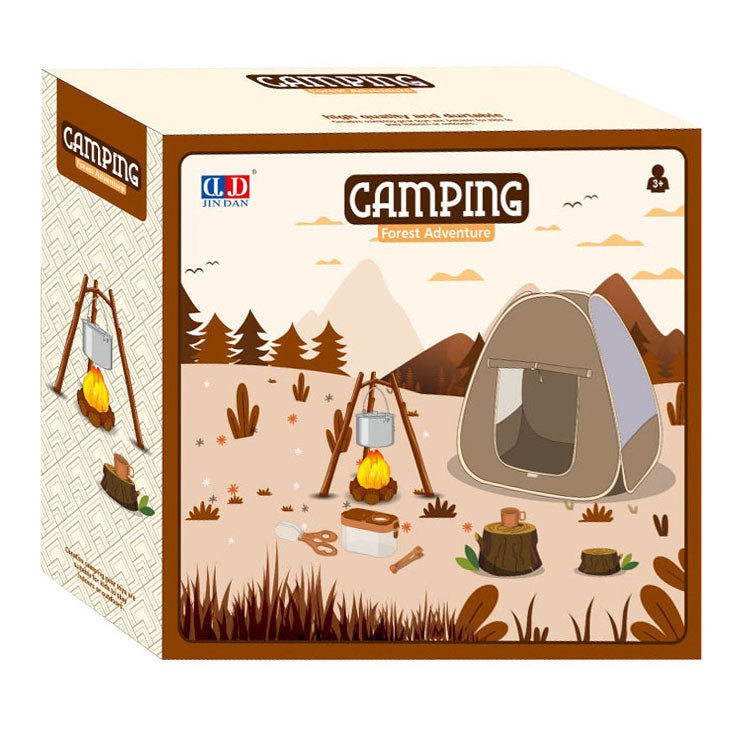 Set da campeggio con tenda da gioco, 34 pezzi.