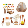 Set da campeggio con tenda da gioco, 34 pezzi.