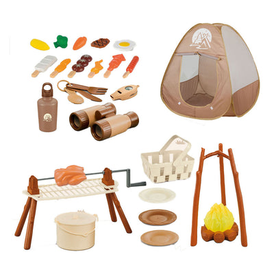 Set da campeggio con tenda da gioco, 34 pezzi.