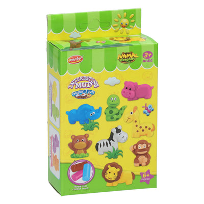 Set de arcilla con 2 formas de animales y 1 herramienta.