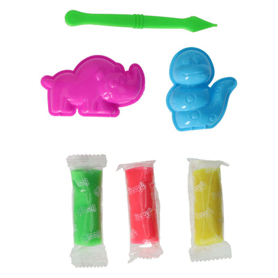 Set de arcilla con 2 formas de animales y 1 herramienta.