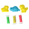 Kleiset met 2 dinovormen en tool - 3 kleuren klei