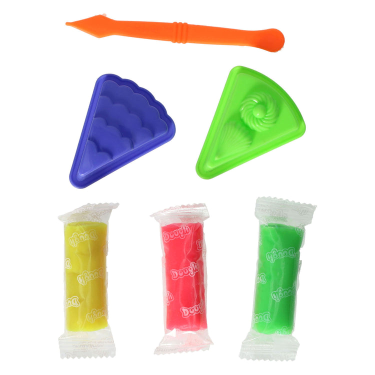 Kleiset met 2 toetjesvormen en tool - 3 kleuren klei