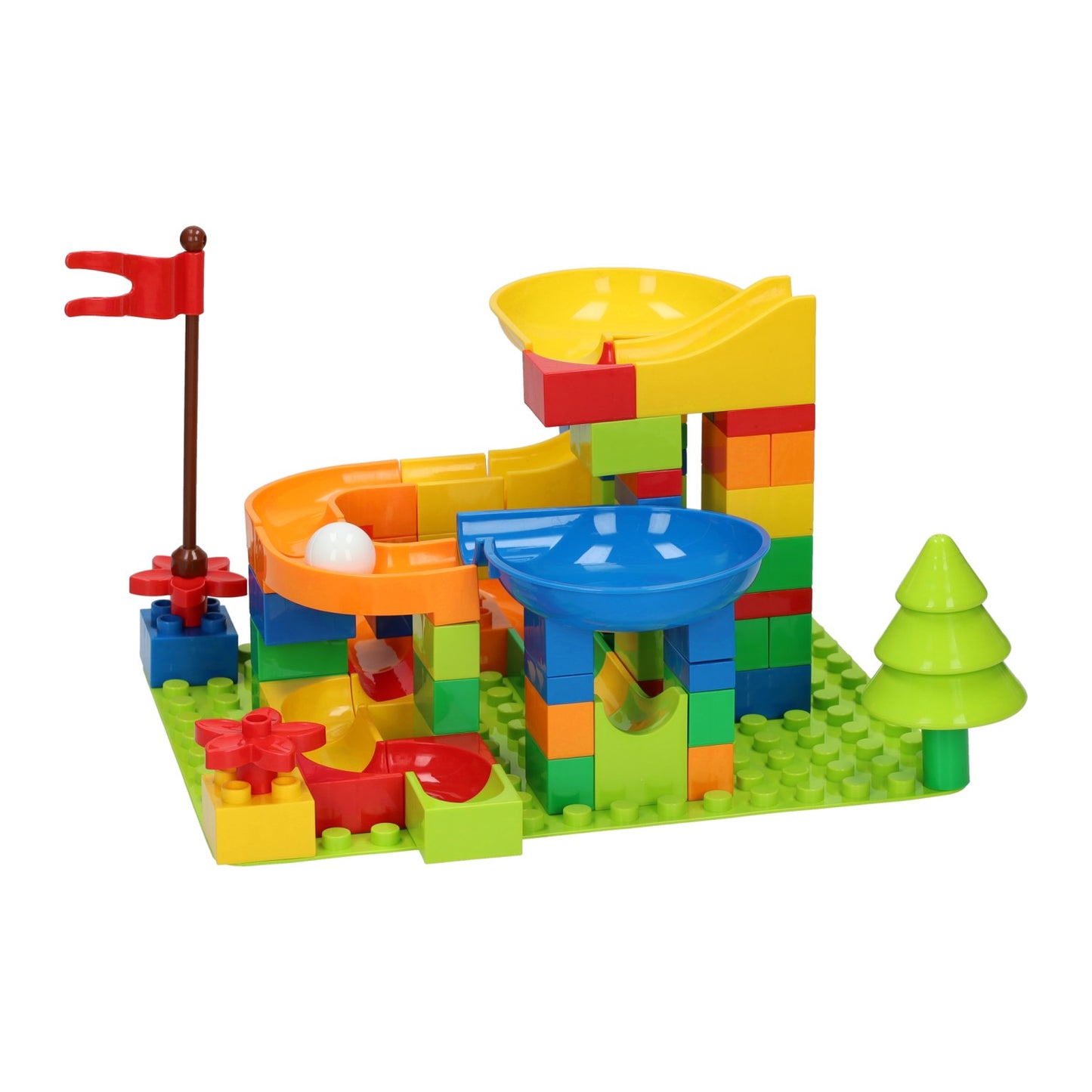 Juego de construcción de bloques de vías de mármol - 101 piezas.