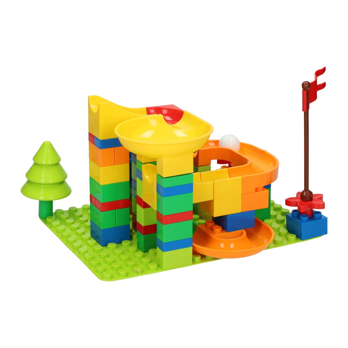 Juego de construcción de bloques de vías de mármol - 101 piezas.