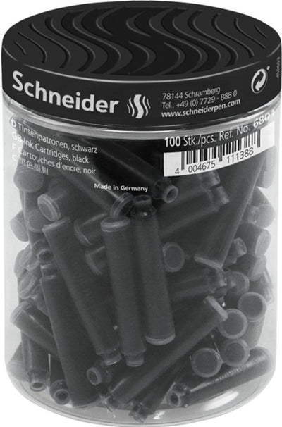 Strumenti di scrittura Schneider cartucce d'inchiostro schneider - 100 pezzi - nero - s-6801