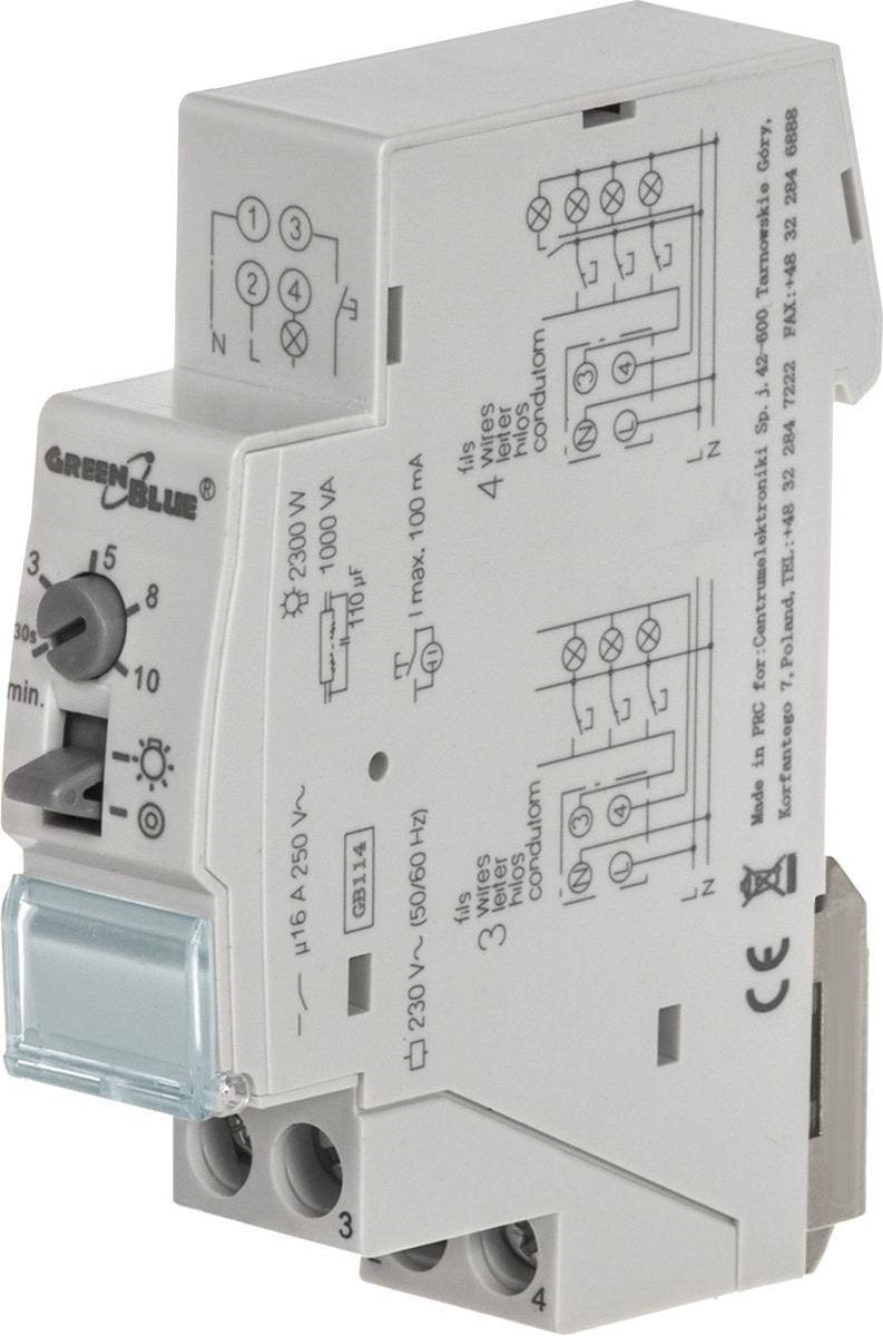 Verdeblu - temporizzatore multifunzione - temporizzatore luce scale programmabile DIN
