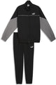 Tuta sportiva unisex Puma in tessuto colorblock - nera