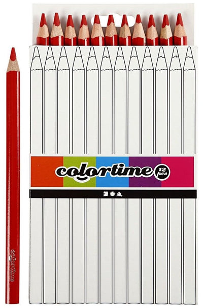 Creativ company driehoekige jumbo kleurpotloden - rood, 12st.