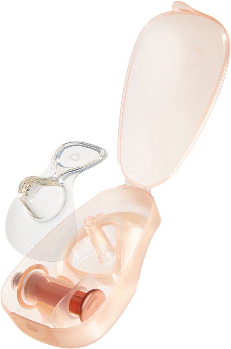 Kit básico de pezonera de silicona Munchkin flow - flujo de leche visible durante la lactancia - incluye caja de esterilización - 20 mm