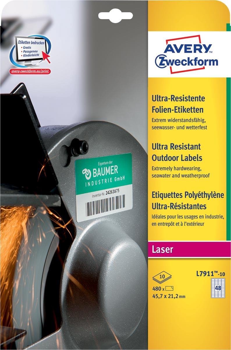 Etichette Avery ultra resistenti per uso esterno ft 45,7 x 21,2 mm (l x a), scatola da 480 etichette