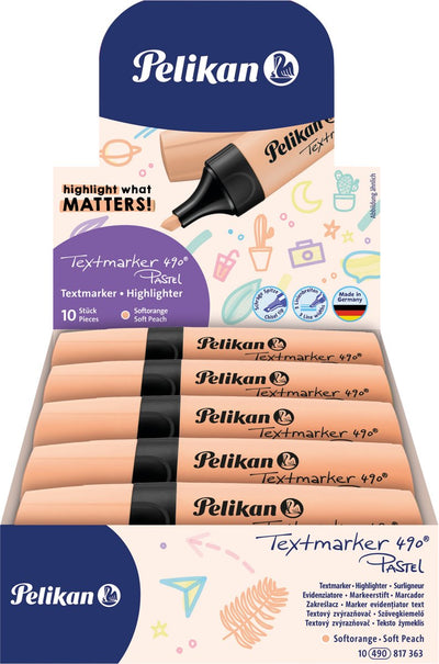 Pennarello Pelikan 490 - evidenziatore - arancione pastello - 10 pezzi