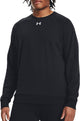 Under armour ua rival fleece crew-blk heren sporttrui - zwart - wit