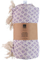 Plaid in cotone Arti casa - 130x170 cm - coperta decorativa con frange - plaid soft living - viola