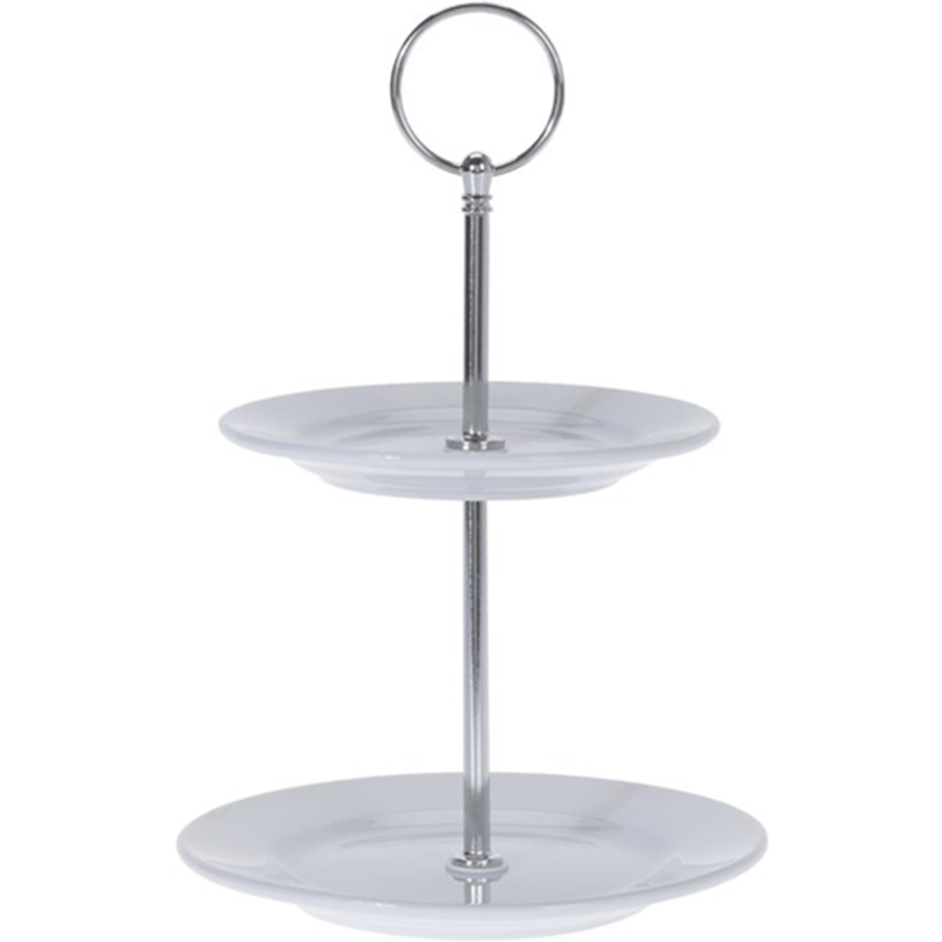 Excellent houseware etagere porselein 2-laags ã˜13 en ã˜15cm