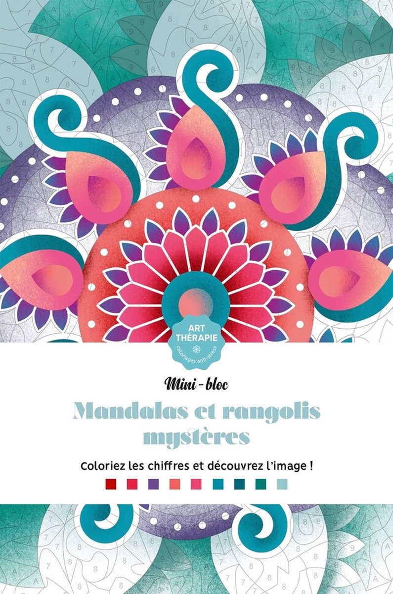 Hachette Heroes mini bloc mandalas et rangolis mystères - libro da colorare per adulti da colorare per numero - hachette