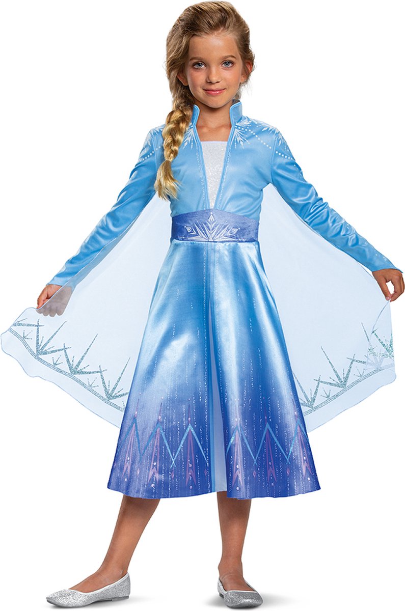 Disguise disney - frozen 2, elsa op reis deluxe , maat m (7-8 jaar), meisjes