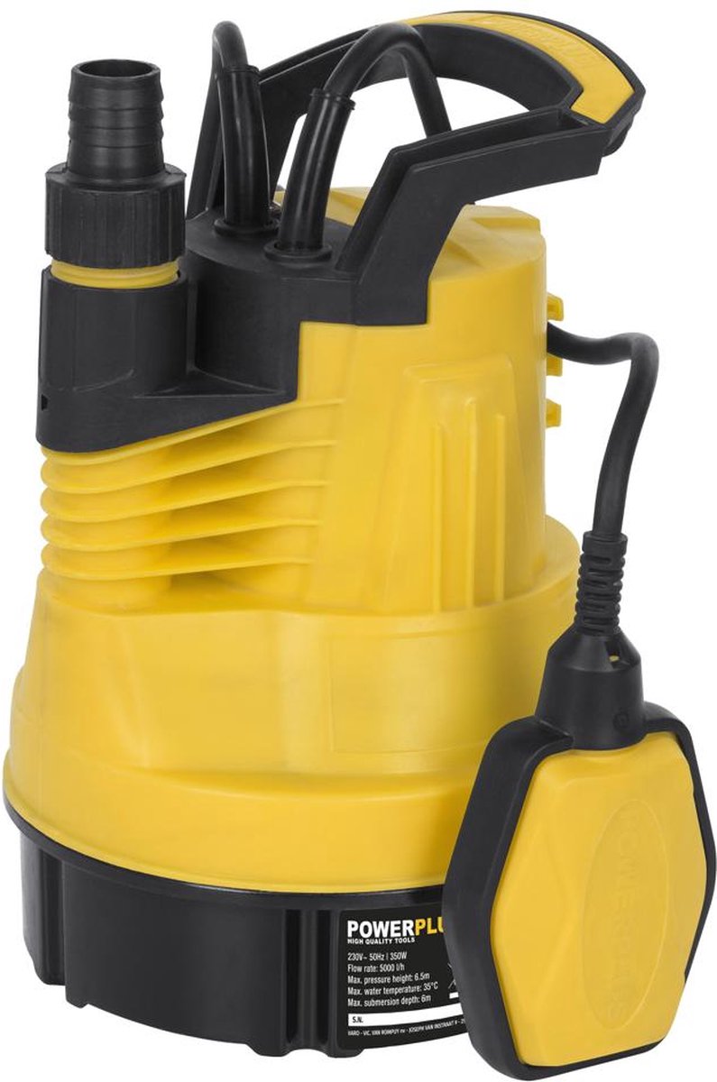 Powerplus elektrische waterpomp powxg9502 - dompelpomp van 350 w, maximale temperatuur van 35 °c en doorstroom van 5000 l hour, tuingereedschap
