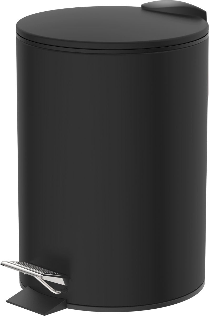 Pattumiera a pedale per cosmetici Eisl - bagno - ca. 3l - con chiusura ammortizzata - nero