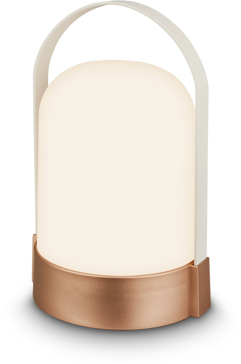B.k.licht asa grande - lámpara de mesa recargable - lámpara inalámbrica - regulable - lámpara de camping - 90 lm - para interior y exterior - 14,5 x 13,5 x 24 cm - marrón